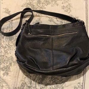 Coach black and teal shoulder purse